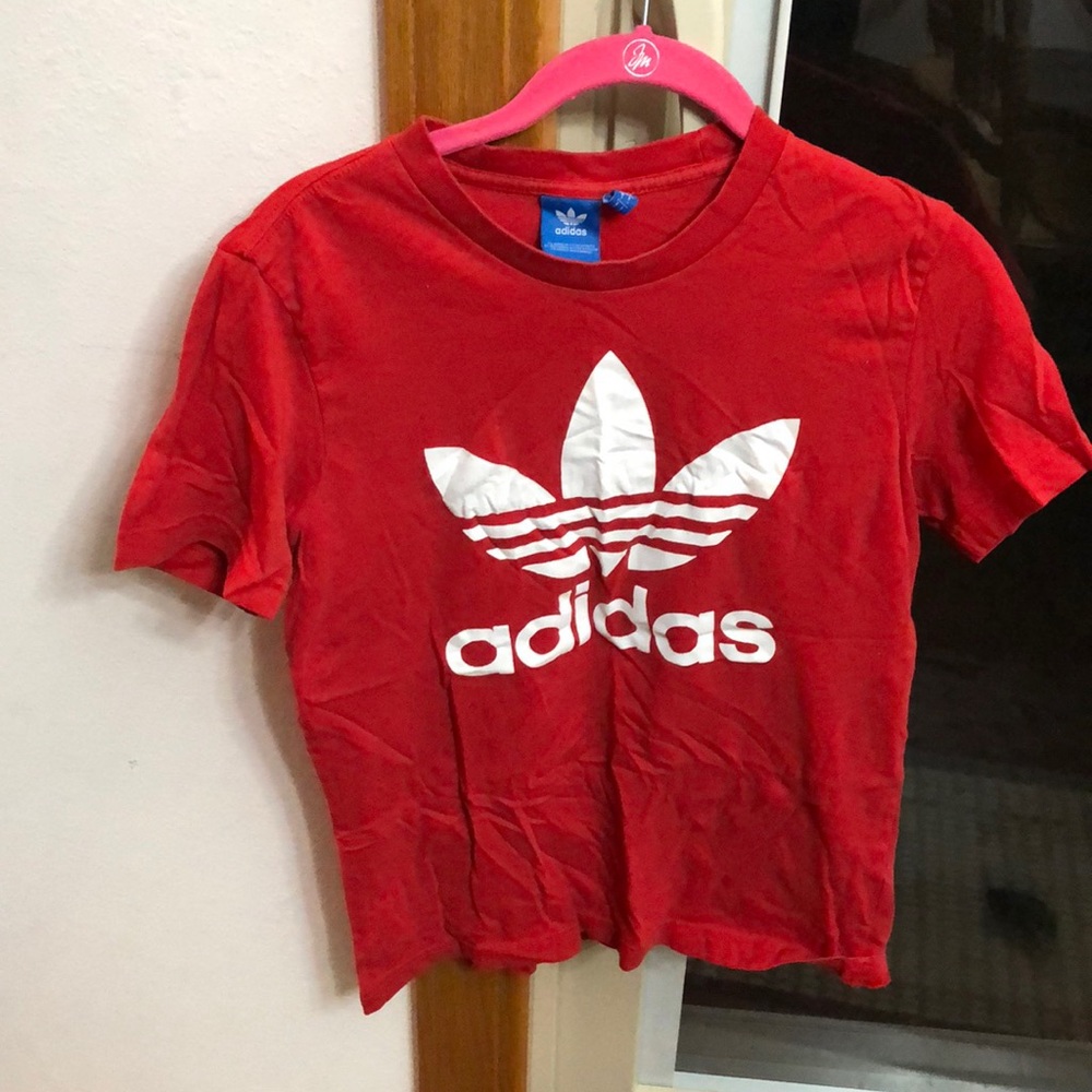 Adidas red logo T-shirt